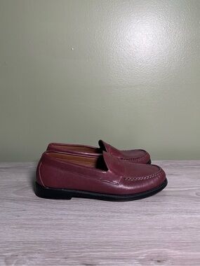 Brooks Brothers Penny Loafer Shoes Men 8 D Burgundy Leather Slip On Oxford